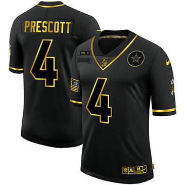 Nike Cowboys 4 Dak Prescott Black Gold 2020 Salute To Service Limited Jersey Nike Cowboys 4 Dak Prescott Black Gold 2020 Salute To Service Limited Jersey