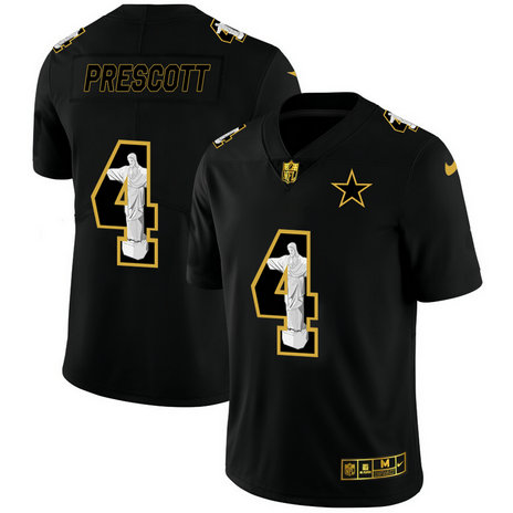 Nike Cowboys 4 Dak Prescott Black Jesus Faith Edition Limited Jersey Nike Cowboys 4 Dak Prescott Black Jesus Faith Edition Limited Jersey