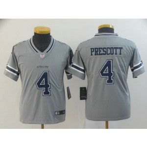Nike Cowboys 4 Dak Prescott Grey Inverted Legend Youth Jersey Nike Cowboys 4 Dak Prescott Grey Inverted Legend Youth Jersey