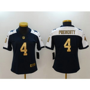 Nike Cowboys 4 Dak Prescott Navy Throwback Gold Vapor Untouchable Limited Women Jersey Nike Cowboys 4 Dak Prescott Navy Throwback Gold Vapor Untouchable Limited Women Jersey
