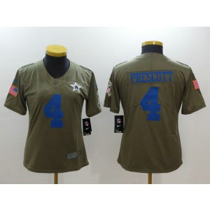 Nike Cowboys 4 Dak Prescott Olive 2017 Salute To Service Limited Women Jersey Nike Cowboys 4 Dak Prescott Olive 2017 Salute To Service Limited Women Jersey