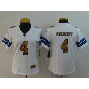 Nike Cowboys 4 Dak Prescott White Gold Vapor Untouchable Limited Women Jersey Nike Cowboys 4 Dak Prescott White Gold Vapor Untouchable Limited Women Jersey