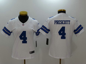 Nike Cowboys 4 Dak Prescott White Women Vapor Untouchable Player Limited Jersey Nike Cowboys 4 Dak Prescott White Women Vapor Untouchable Player Limited Jersey