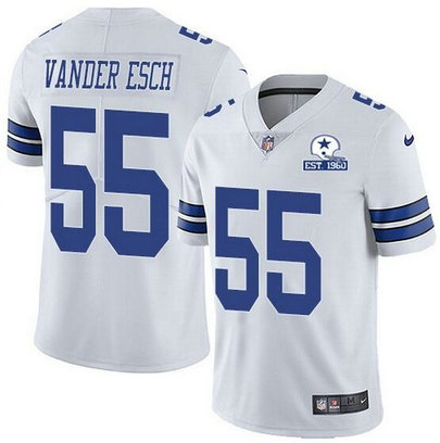 Nike Cowboys 55 Leighton Vander Esc White With Est 1960 Patch Vapor Untouchable Limited Jersey Nike Cowboys 55 Leighton Vander Esc White With Est 1960 Patch Vapor Untouchable Limited Jersey
