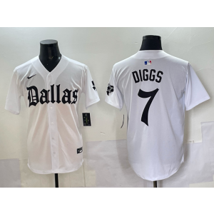 Nike Cowboys 7 Diggs New White Baseball Vapor Limited Men Jersey Nike Cowboys 7 Diggs New White Baseball Vapor Limited Men Jersey