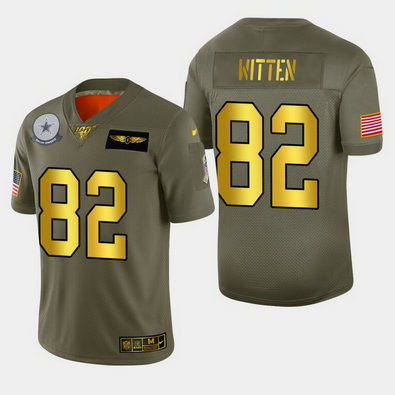 Nike Cowboys 82 Jason Witten 2019 Olive Gold Salute To Service 100th Season Limited Jersey Nike Cowboys 82 Jason Witten 2019 Olive Gold Salute To Service 100th Season Limited Jersey
