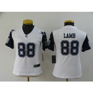 Nike Cowboys 88 CeeDee Lamb White Color Rush Limited Women Jersey Nike Cowboys 88 CeeDee Lamb White Color Rush Limited Women Jersey