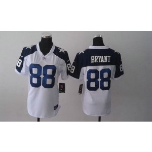 Nike Cowboys 88 Dez Bryant White Thanksgiving Throwback Women's Embroidered NFL Jersey Nike Cowboys 88 Dez Bryant White Thanksgiving Throwback Women's Embroidered NFL Jersey