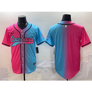 Nike Cowboys Blank Blue Pink Baseball Vapor Limited Men Jersey Nike Cowboys Blank Blue Pink Baseball Vapor Limited Men Jersey
