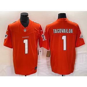 Nike Dolphins 1 Tua Tagovailoa Orange 2023 F.U.S.E Vapor Limited Men Jersey