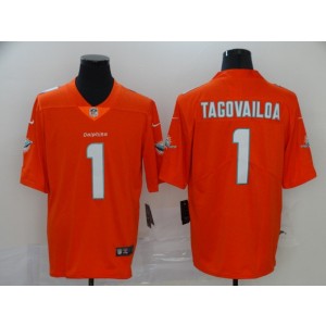 Nike Dolphins 1 Tua Tagovailoa Orange Color Rush Limited Men Jersey