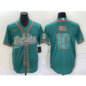 Nike Dolphins 10 Tyreek Hill Aqua Baseball Vapor Limited Men Jersey