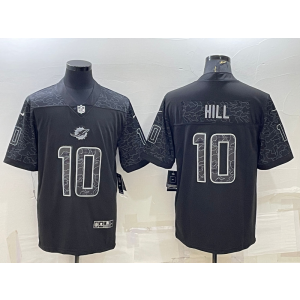 Nike Dolphins 10 Tyreek Hill Black Reflective Vapor Limited Men Jersey