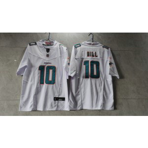 Nike Dolphins 10 Tyreek Hill White 2023 F.U.S.E Vapor Limited Men Jersey