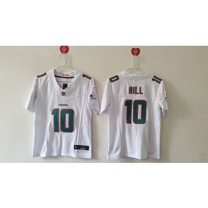 Nike Dolphins 10 Tyreek Hill White F.U.S.E. Vapor Limited Women Jersey