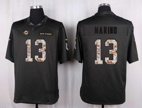 Nike Dolphins 13 Dan Marino Anthracite Salute To Service Limited Jersey