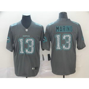 Nike Dolphins 13 Dan Marino Gray Static Vapor Untouchable Limited Men Jersey