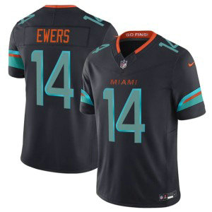 Nike Dolphins 14 Quinn Ewers Black 2025 Rivalries F.U.S.E. Vapor Limited Men Jersey