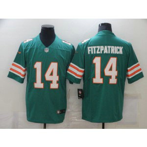 Nike Dolphins 14 Ryan Fitzpatrick Aqua Vapor Untouchable Throwback Limited Men Jersey