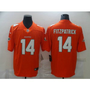 Nike Dolphins 14 Ryan Fitzpatrick Orange Color Rush Limited Men Jersey