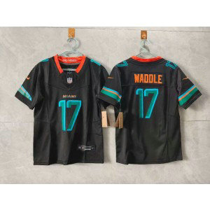 Nike Dolphins 17 Jaylen Waddle Black Rivalries F.U.S.E. Vapor Limited Youth Jersey Nike Dolphins 17 Jaylen Waddle Black Rivalries F.U.S.E. Vapor Limited Youth Jersey