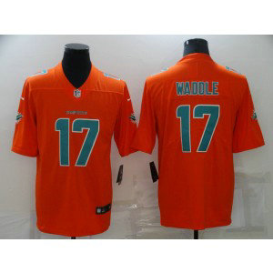 Nike Dolphins 17 Jaylen Waddle Orange Color Rush Limited Men Jersey
