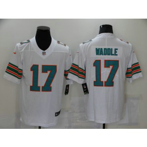 Nike Dolphins 17 Jaylen Waddle White Throwback Vapor Limited Men Jersey