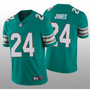 Nike Dolphins 24 Byron Jones Aqua Throwback Vapor Untouchable Limited Men Jersey