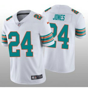 Nike Dolphins 24 Byron Jones White Throwback Vapor Untouchable Limited Men Jersey