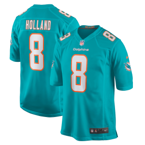 Nike Dolphins 8 Jevon Holland Aqua Vapor Untouchable Limited Men Jersey