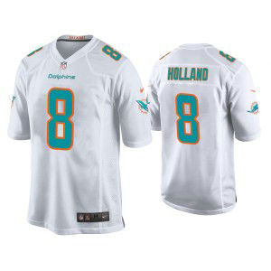 Nike Dolphins 8 Jevon Holland White Vapor Untouchable Limited Men Jersey