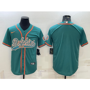 Nike Dolphins Blank Aqua Vapor Baseball Limited Men Jersey