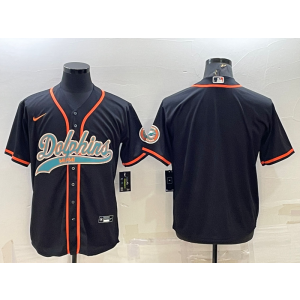 Nike Dolphins Blank Black Vapor Baseball Limited Men Jersey