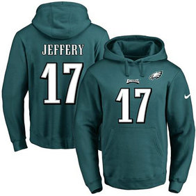 Nike Eagles #17 Alshon Jeffery Midnight Green Name & Number Pullover NFL Hoodie Nike Eagles #17 Alshon Jeffery Midnight Green Name & Number Pullover NFL Hoodie