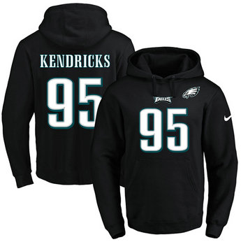 Nike Eagles #95 Mychal Kendricks Black Name & Number Pullover NFL Hoodie Nike Eagles #95 Mychal Kendricks Black Name & Number Pullover NFL Hoodie