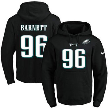 Nike Eagles #96 Derek Barnett Black Name & Number Pullover NFL Hoodie Nike Eagles #96 Derek Barnett Black Name & Number Pullover NFL Hoodie