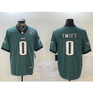 Nike Eagles 0 Swift Green Team Logo Vapor Limited Men Jersey