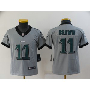 Nike Eagles 1 A. J. Brown Grey Inverted Legend Limited Youth Jersey Nike Eagles 1 A. J. Brown Grey Inverted Legend Limited Youth Jersey