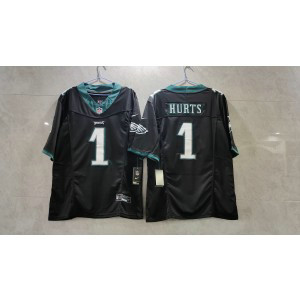 Nike Eagles 1 Jalen Hurts Black 2023 F.U.S.E Vapor Limited Men Jersey
