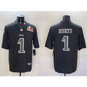 Nike Eagles 1 Jalen Hurts Black 2025 Super Bowl LIX Vapor Limited Men Jersey Nike Eagles 1 Jalen Hurts Black 2025 Super Bowl LIX Vapor Limited Men Jersey