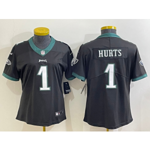 Nike Eagles 1 Jalen Hurts Black Vapor Untouchable Limited Women Jersey Nike Eagles 1 Jalen Hurts Black Vapor Untouchable Limited Women Jersey