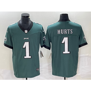 Nike Eagles 1 Jalen Hurts Green 2023 F.U.S.E Vapor Limited Men Jersey