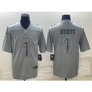 Nike Eagles 1 Jalen Hurts Grey Vapor Limited Men Jersey