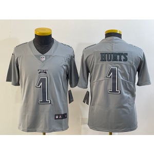 Nike Eagles 1 Jalen Hurts Grey Vapor Untouchable Limited Youth Jersey Nike Eagles 1 Jalen Hurts Grey Vapor Untouchable Limited Youth Jersey