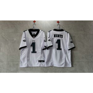 Nike Eagles 1 Jalen Hurts White 2023 F.U.S.E Vapor Limited Men Jersey