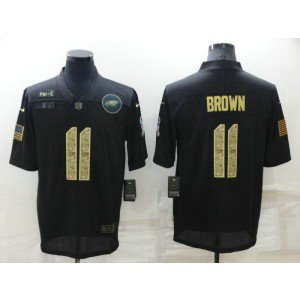 Nike Eagles 11 A. J. Brown Black Camo Salute to Service Limited Men Jersey