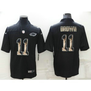 Nike Eagles 11 A. J. Brown Black Statue Of Liberty Limited Men Jersey
