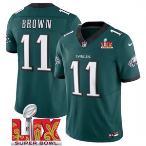 Nike Eagles 11 A.J. Brown Green 2025 Super Bowl LIX F.U.S.E. Vapor Limited Men Jersey Nike Eagles 11 A.J. Brown Green 2025 Super Bowl LIX F.U.S.E. Vapor Limited Men Jersey