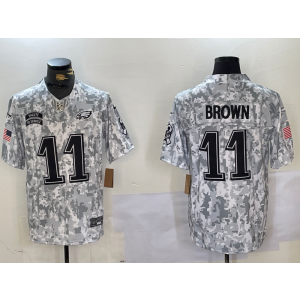 Nike Eagles 11 AJ Brown Arctic Camo 2024 F.U.S.E. Salute to Service Limited Men Jersey