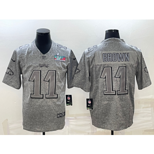 Nike Eagles 11 AJ Brown Grey 2023 Super Bowl LVII Vapor Limited Men Jersey Nike Eagles 11 AJ Brown Grey 2023 Super Bowl LVII Vapor Limited Men Jersey